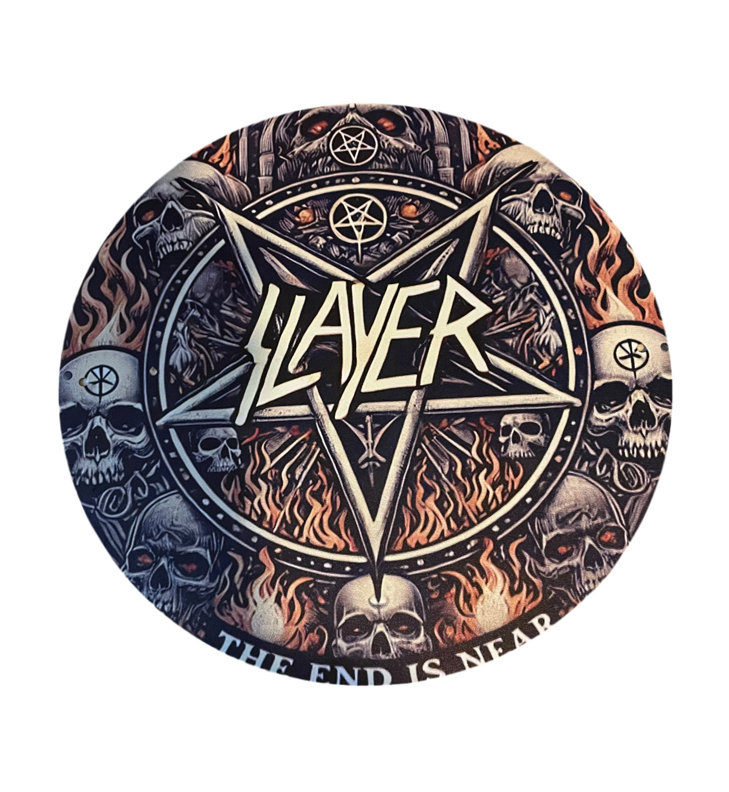 Slayer the end is near round sign