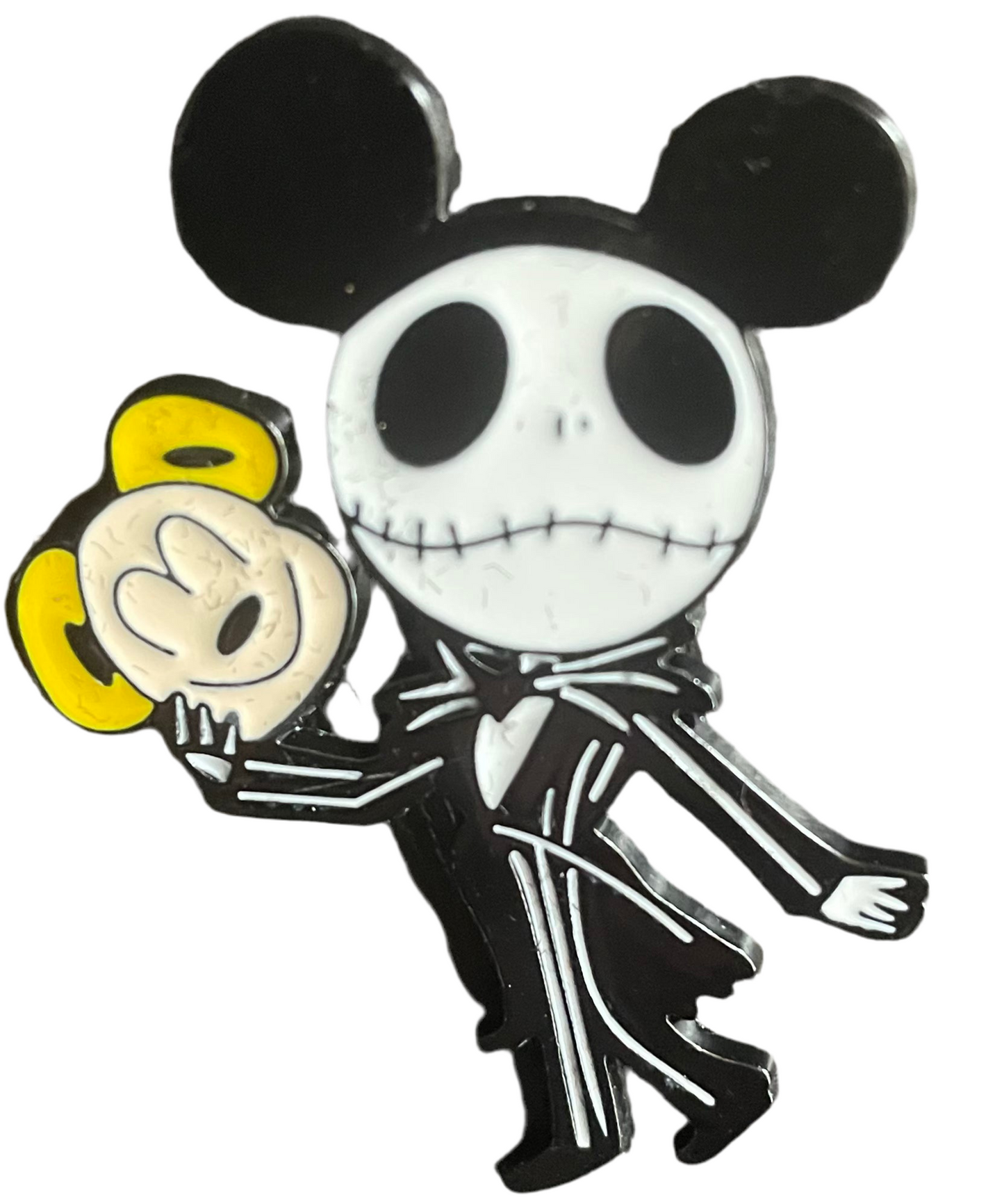 Jack Skellington with mouse ears pin badge