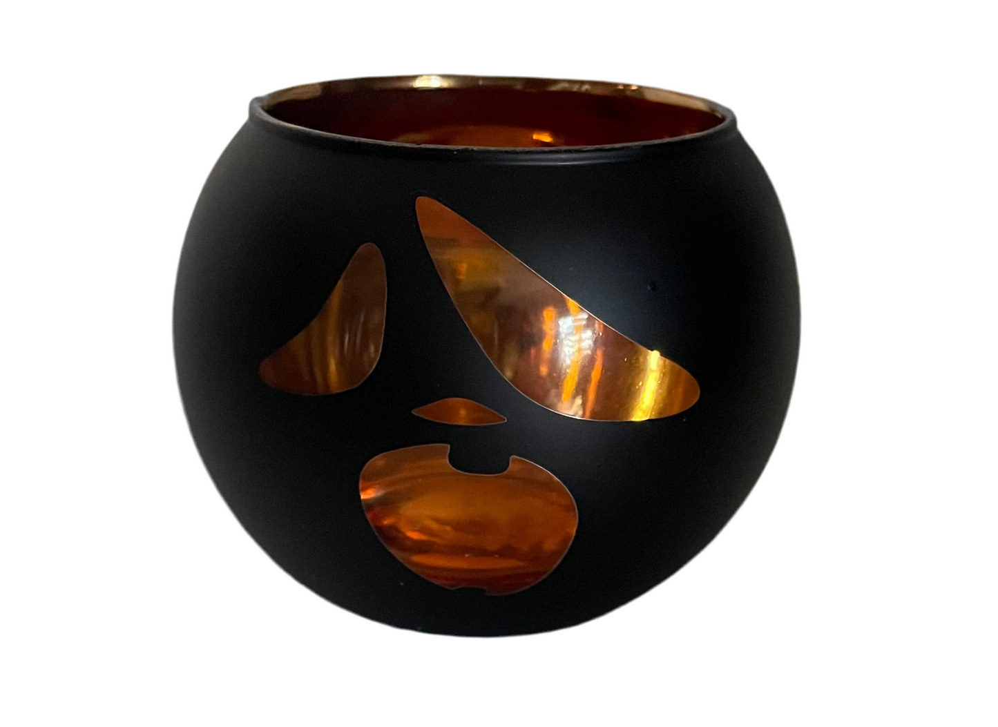 Black Halloween glass jar pumpkin