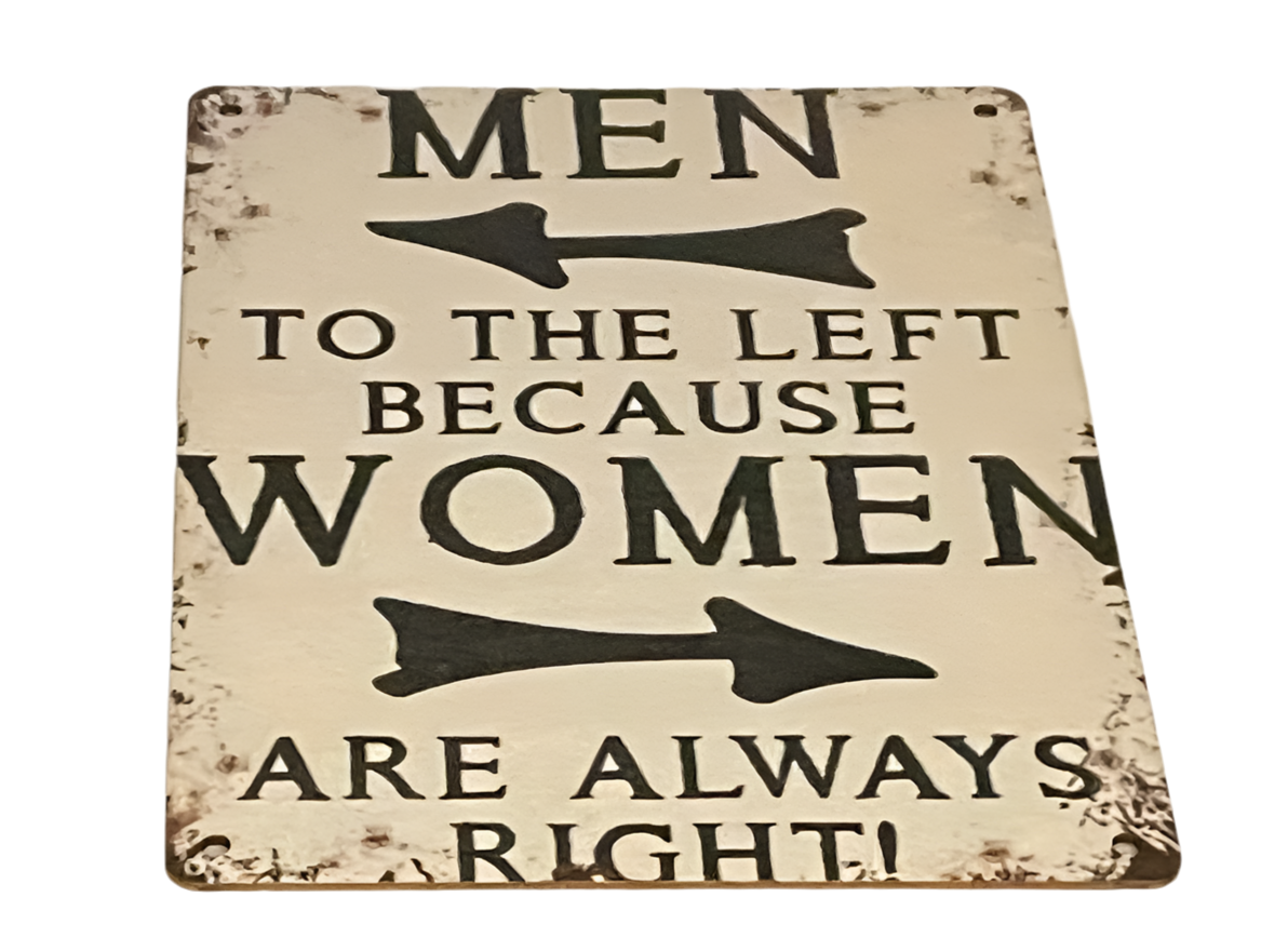 Men to the left sign
