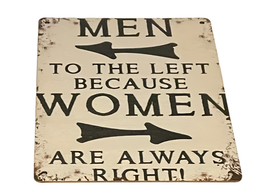 Men to the left sign