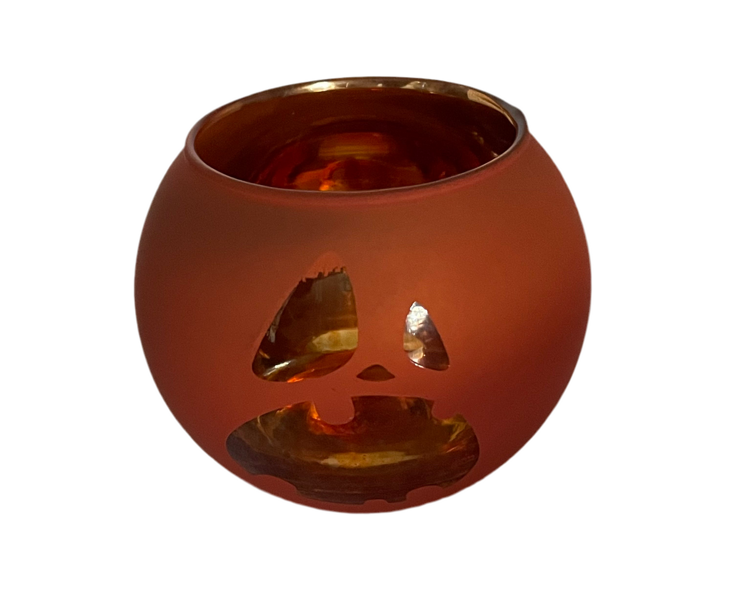 Orange Halloween glass jar pumpkin