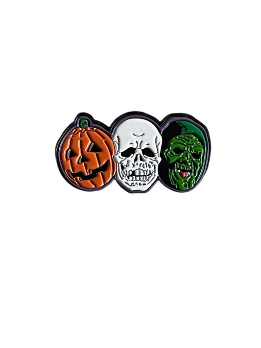 Halloween 3 masks pin badge