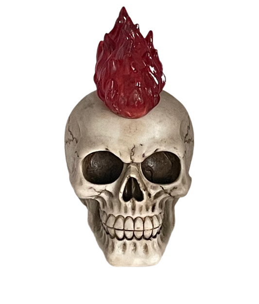 Hot headed skull ornament