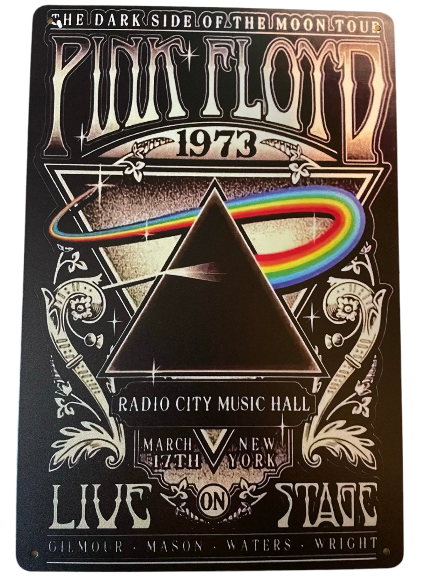 Pink Floyd Dark side of the moon 1973 tour sign