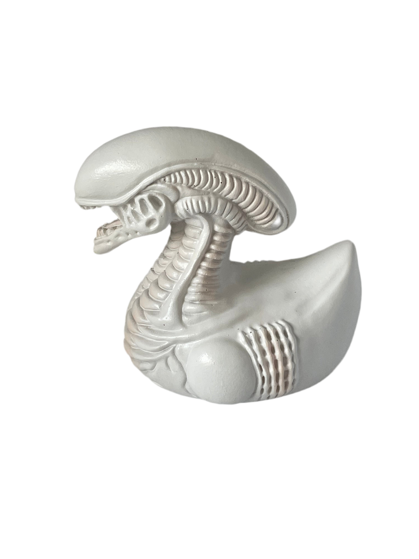 White Xenomorph duck figurine