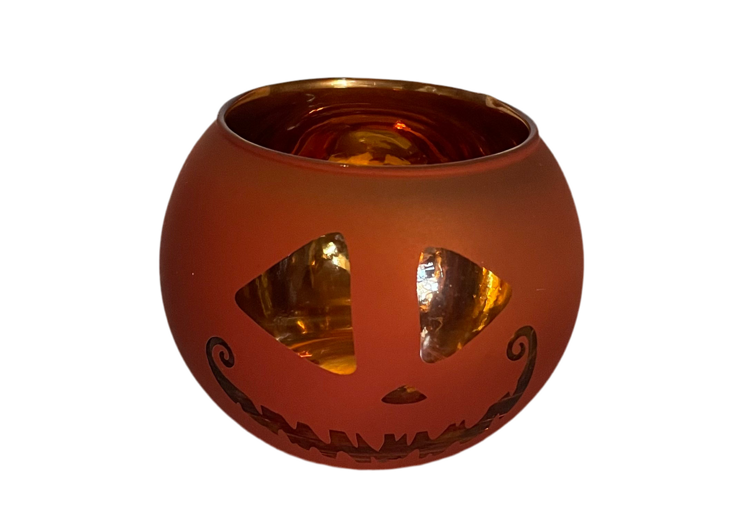 Orange Halloween glass jar pumpkin