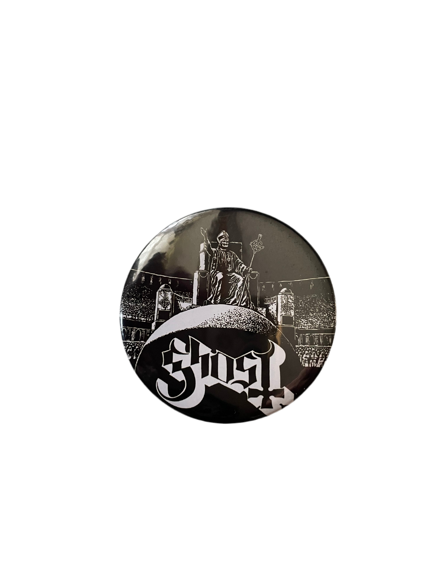 Ghost Papa on a throne pin badge