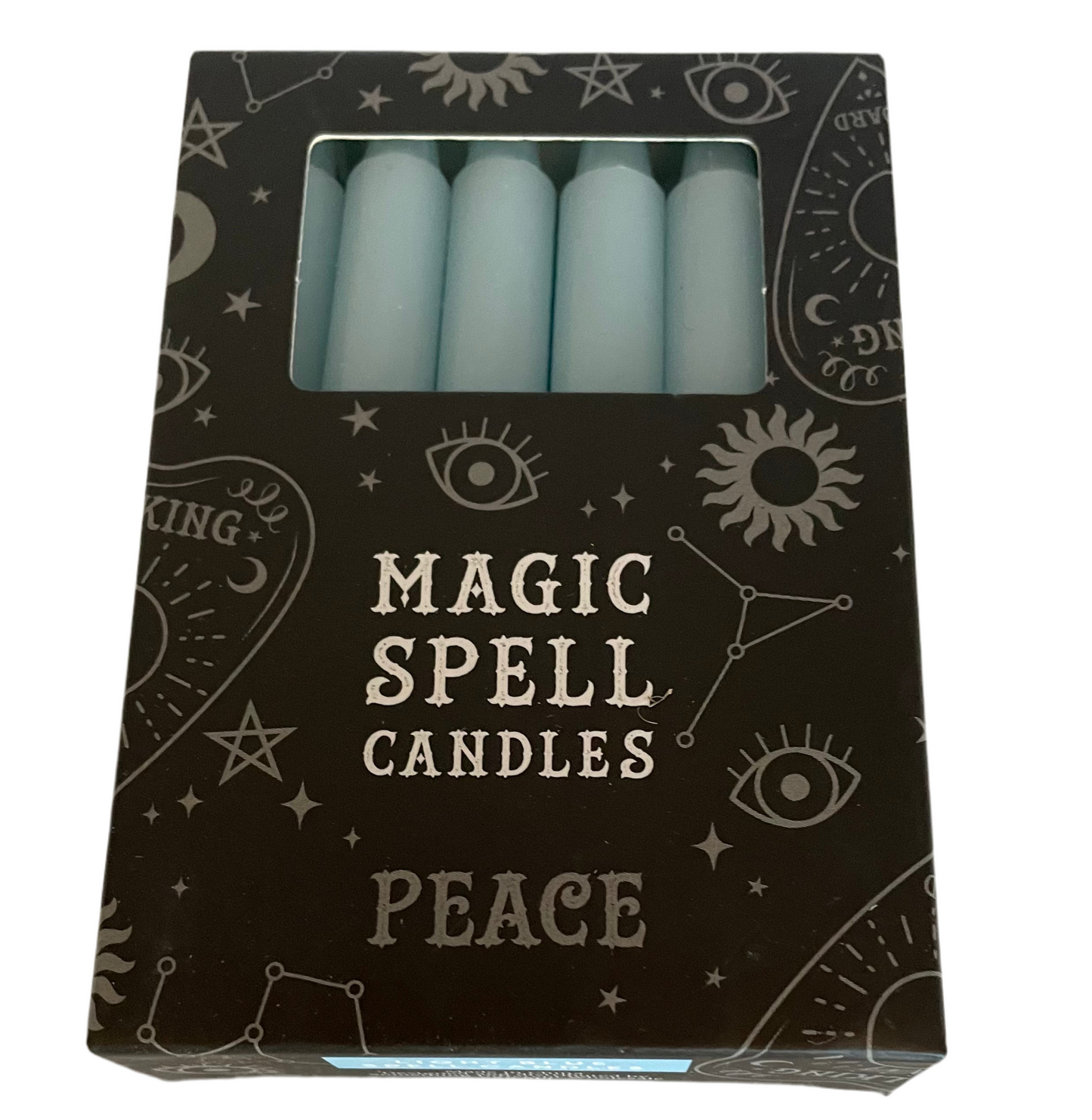 Pack of 12 Light Blue Peace candles