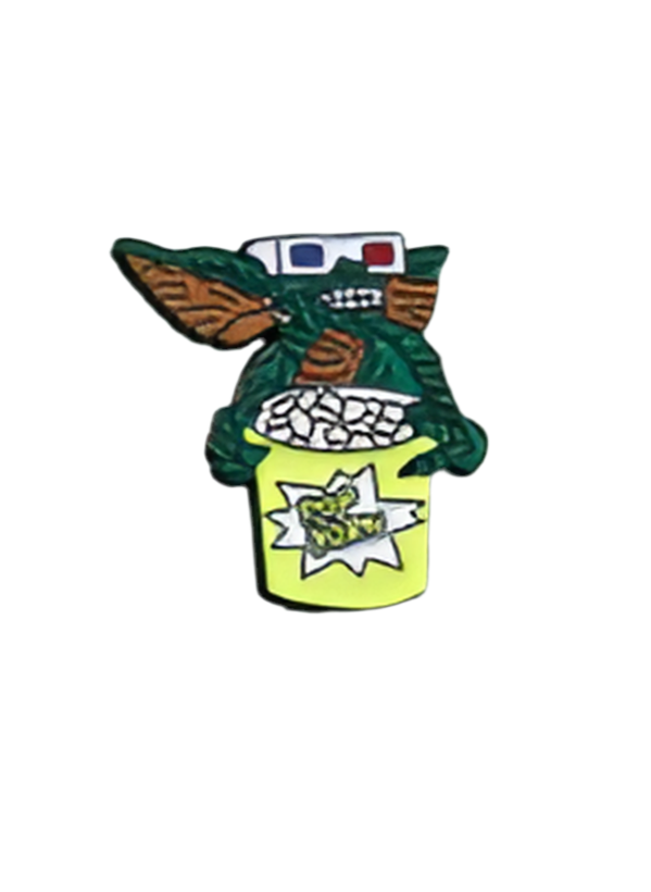 Gremlin with popcorn pin badge
