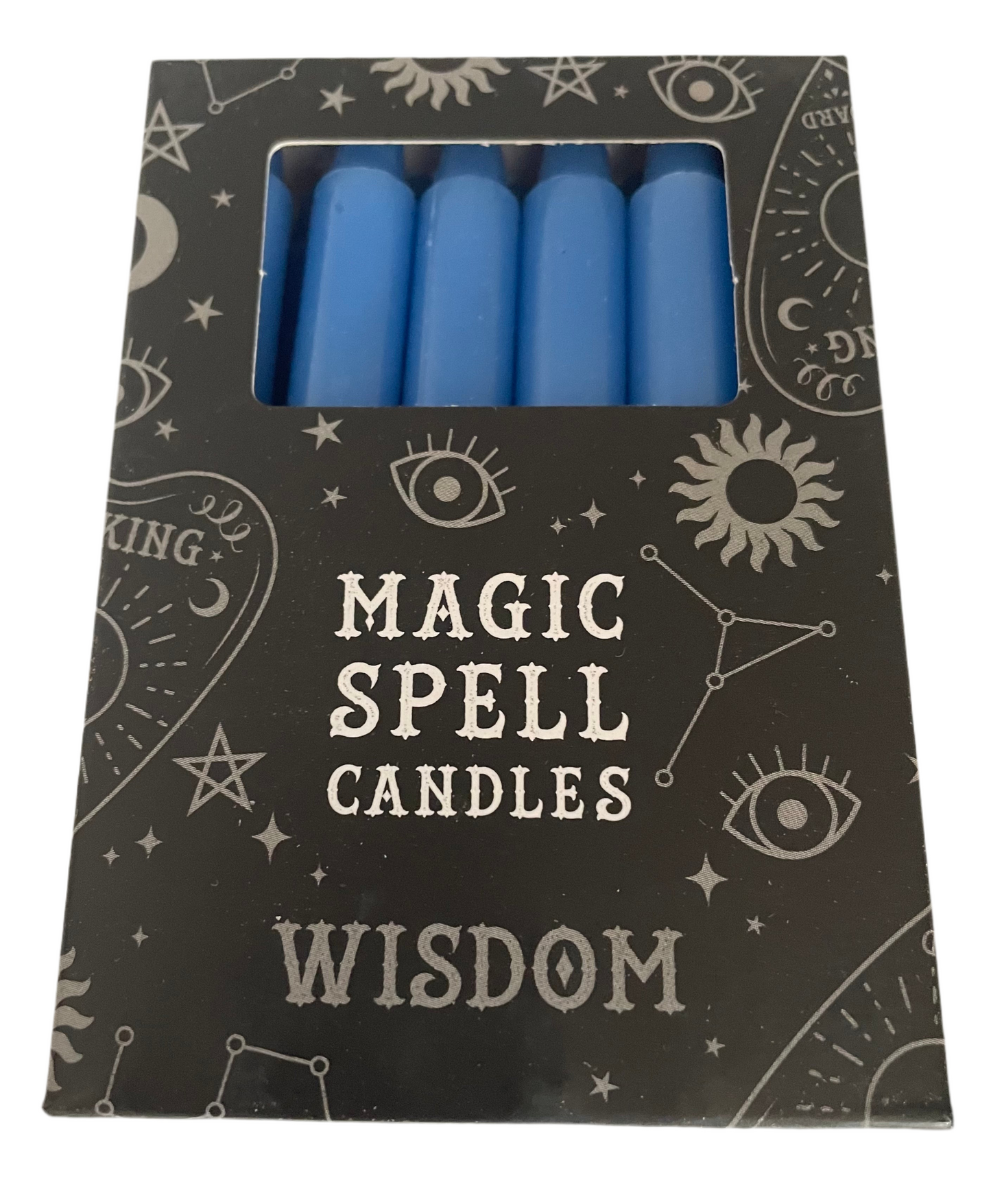 Pack of 12 Blue Wisdom spell candles