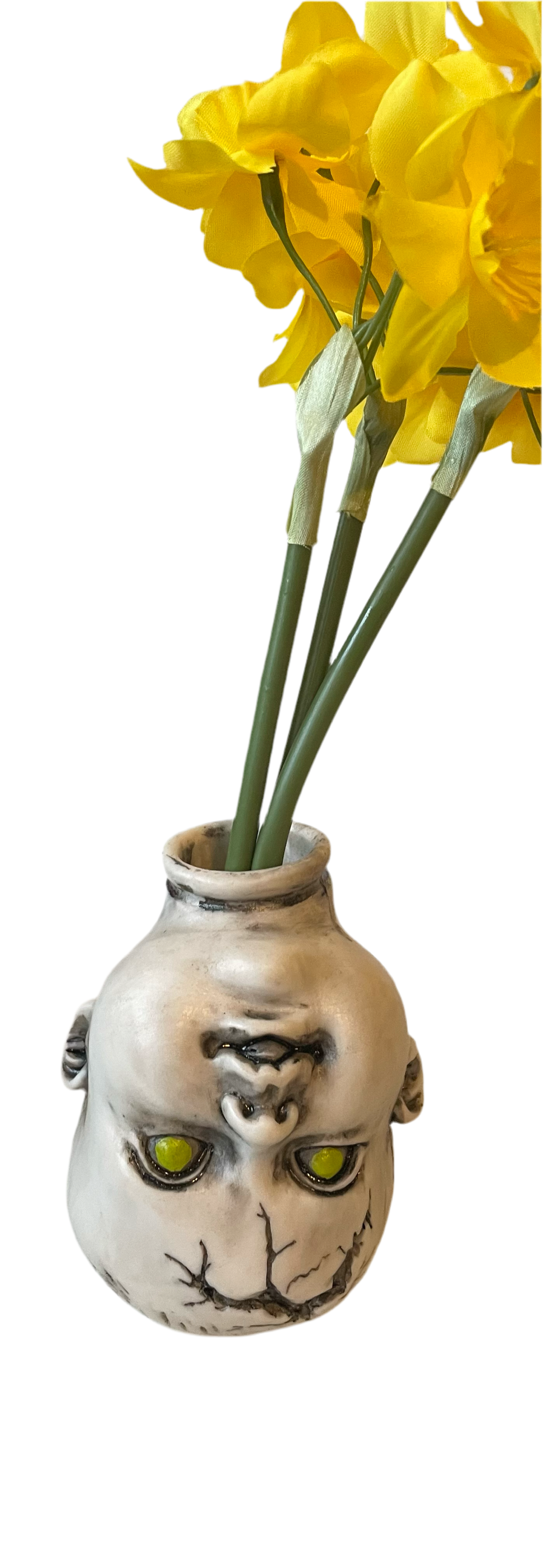Dolls head flower holder