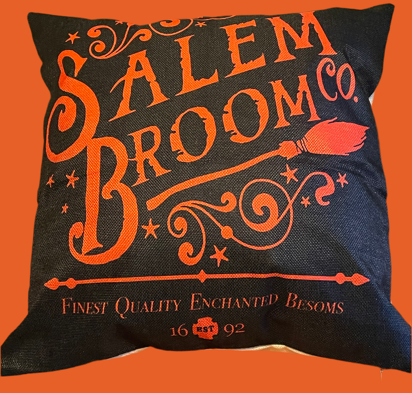 Hocus Pocus Salem Broom Co. Cushion