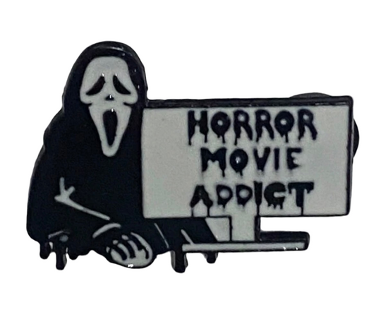 Horror Movie Addict Pin Badge