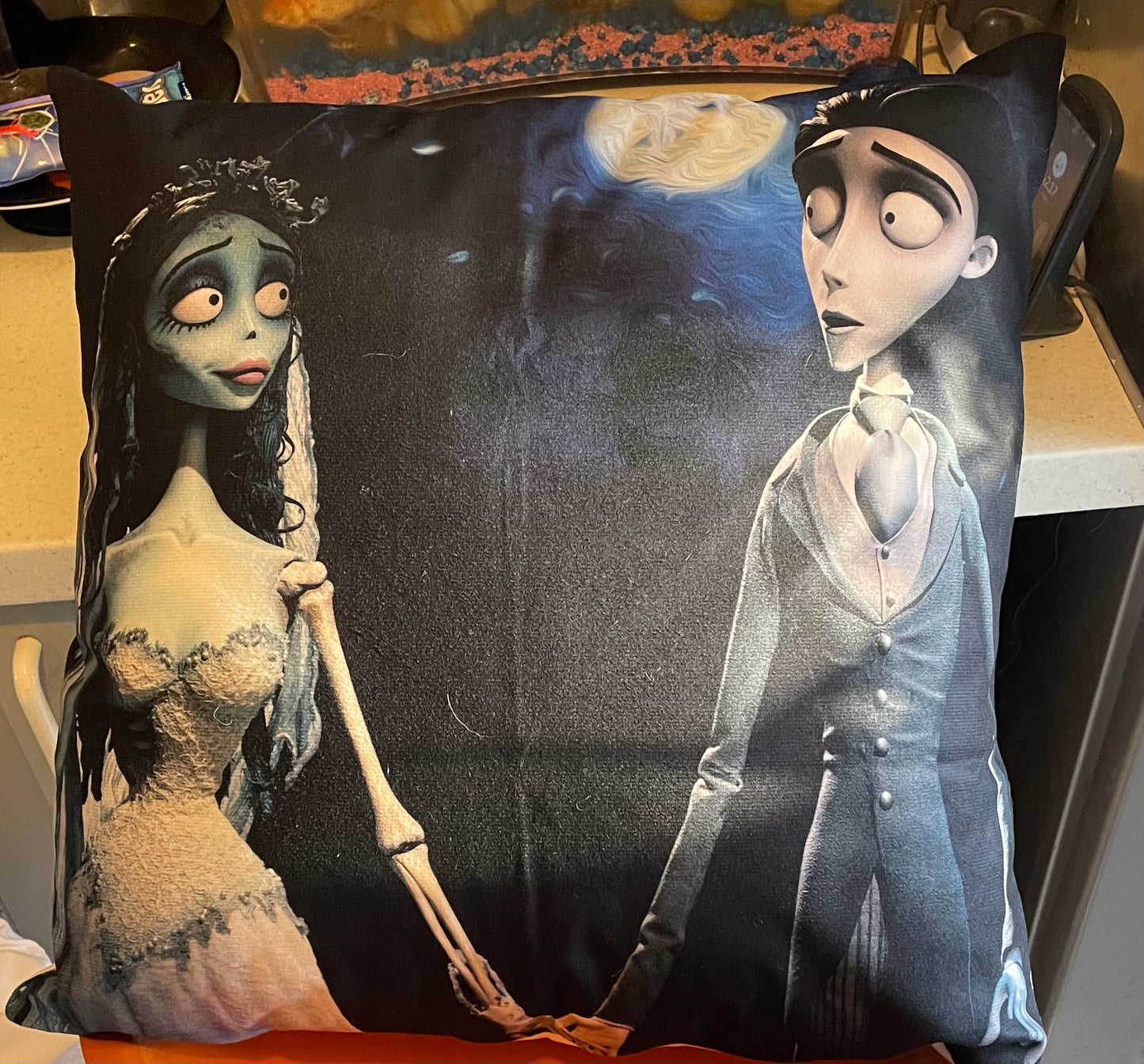 Corpse Bride Victor and Emily Cushion