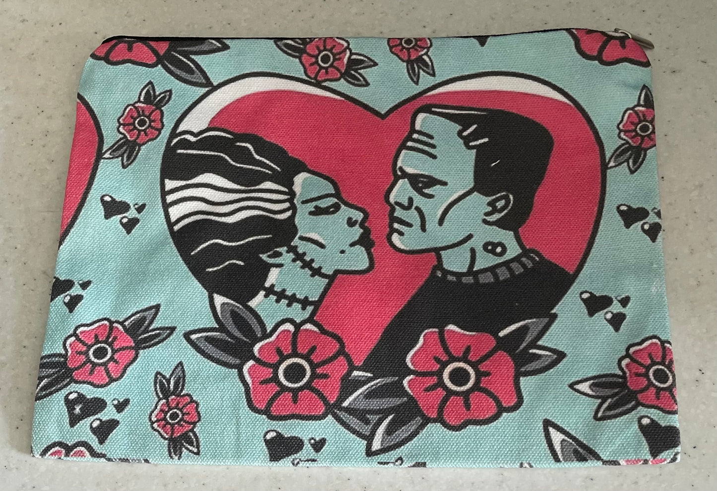 Frankenstein and Bride make up bag