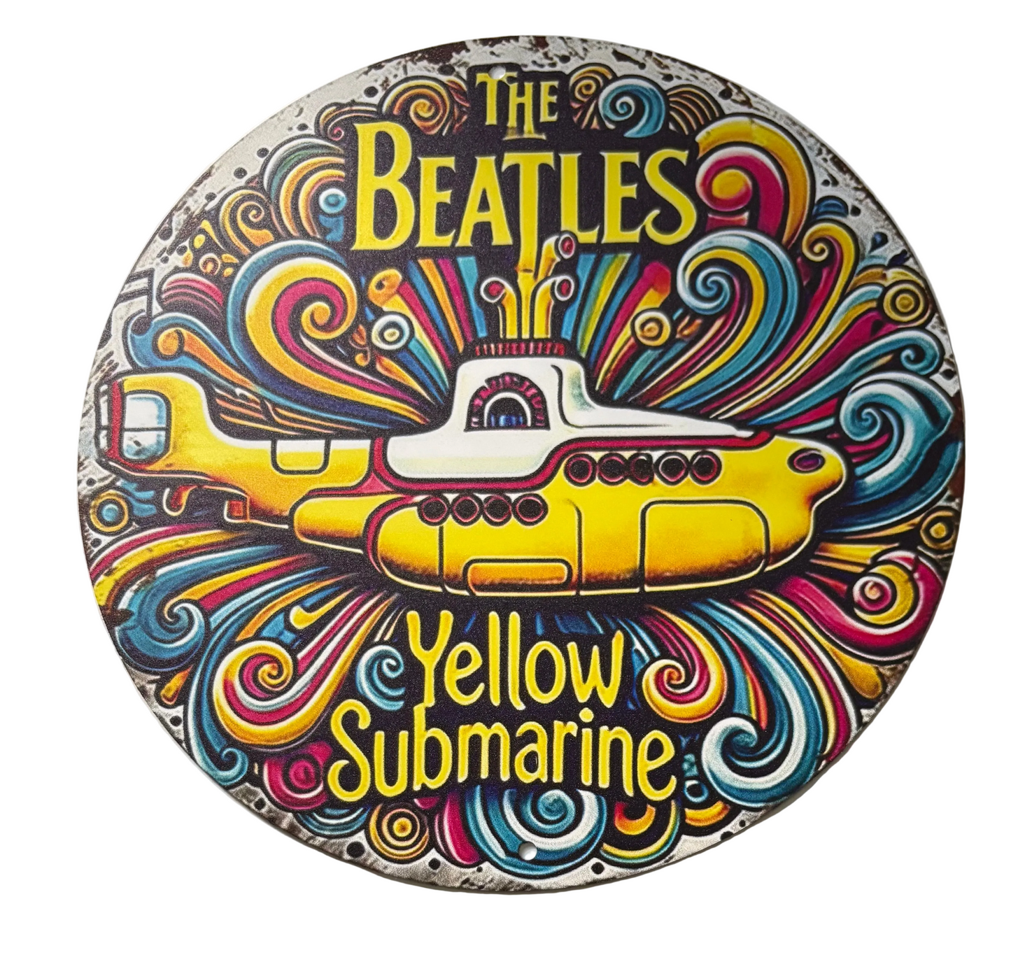 The Beatles Yellow Submarine round sign