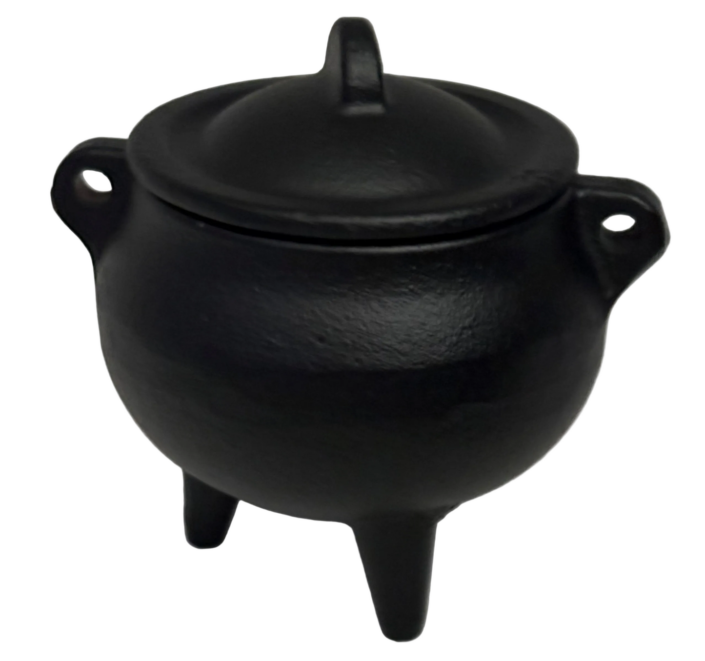 Black cast iron incense burner cauldron