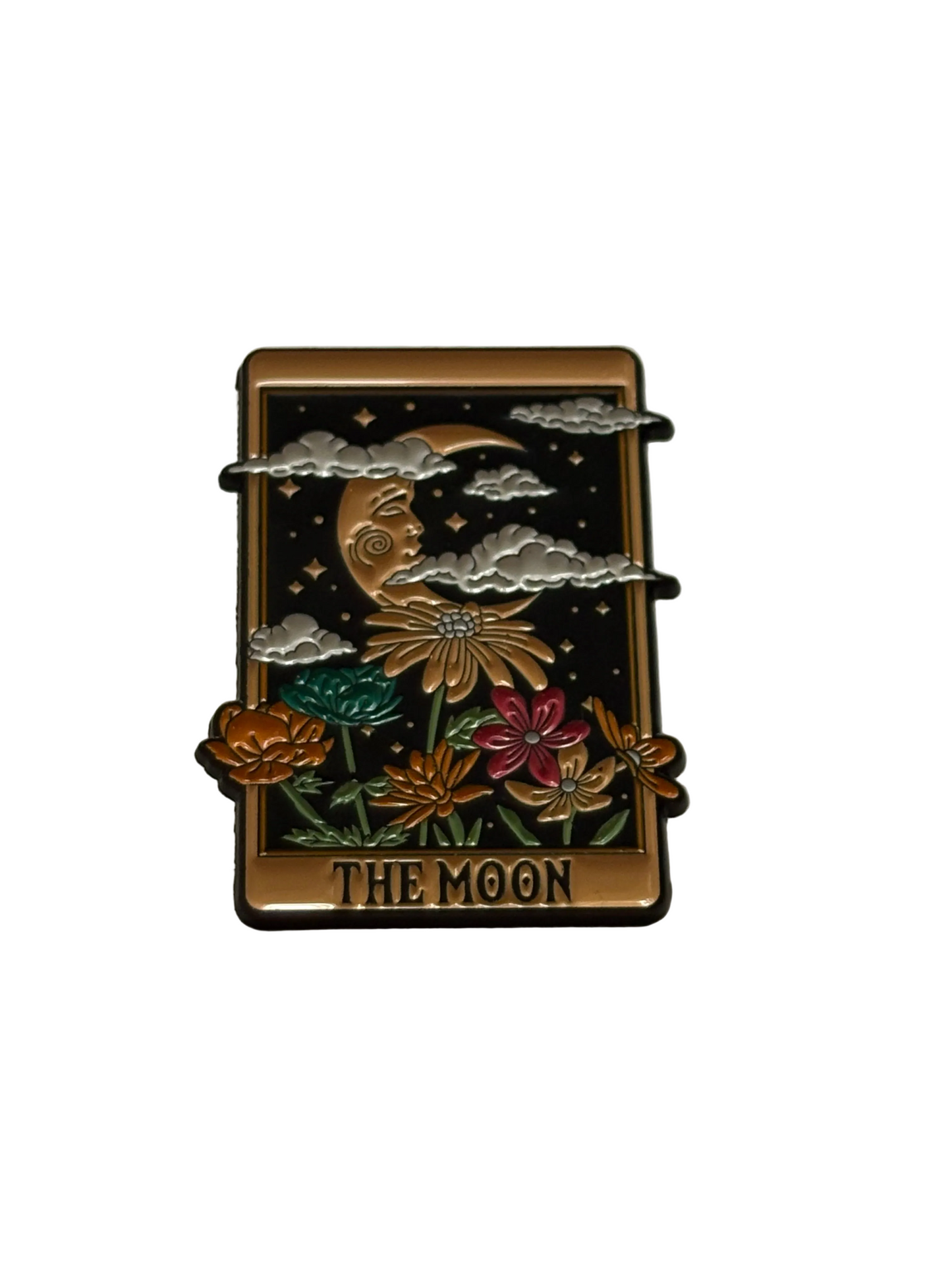 The moon tarot pin badge