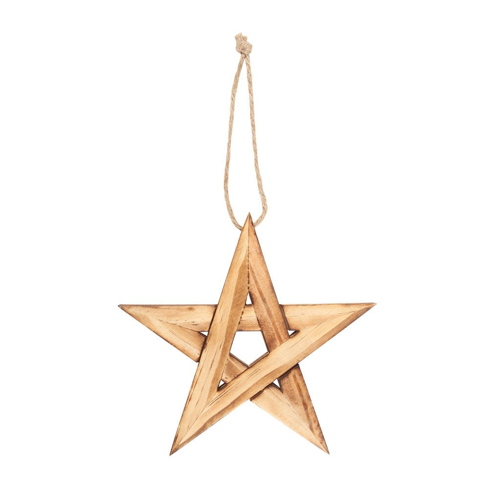 Wooden Pentagram Hanging Ornament