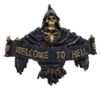 Welcome to Hell Hanging Sign