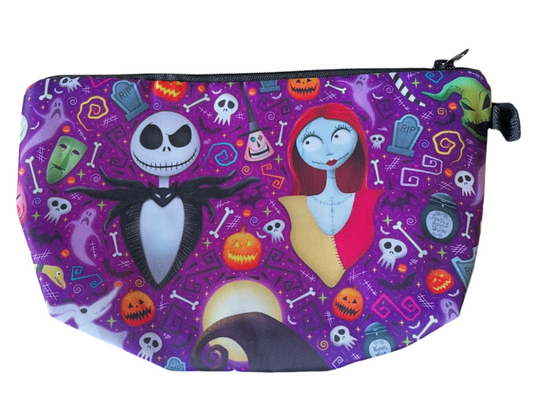 Jack and Sally purple make up bag