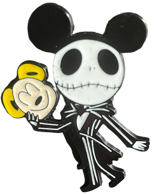 Jack Skellington with mouse ears pin badge