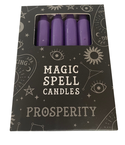 Pack of 12 Purple Prosperity spell candles