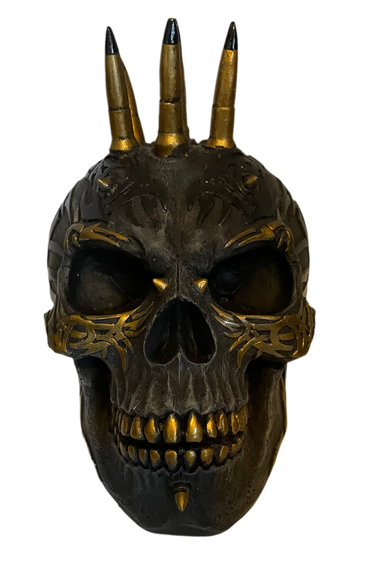 Black Gold skull ornament