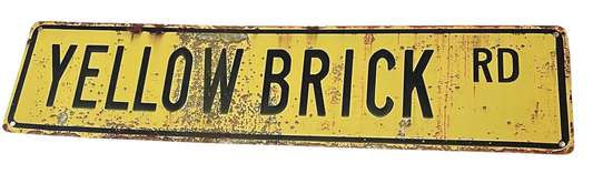 Yellow brick road sign