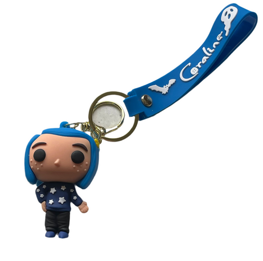 Coraline with Blue star jumper Keyring