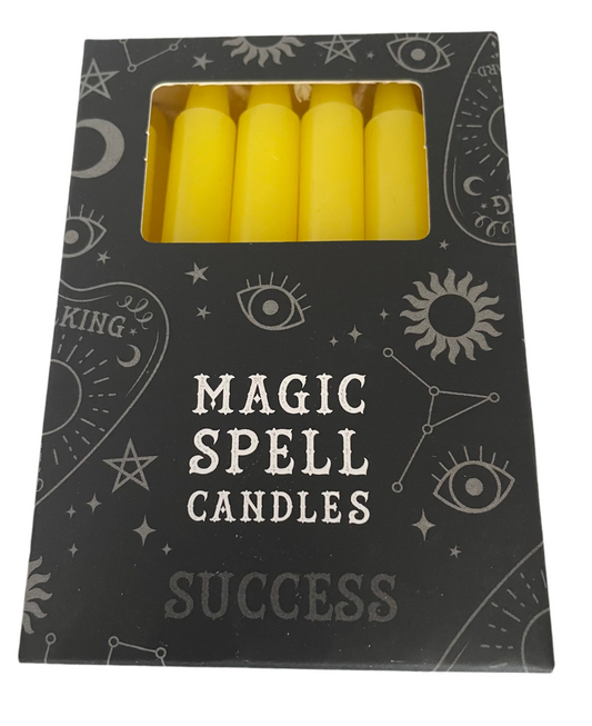 Pack of 12 Yellow Success spell candles