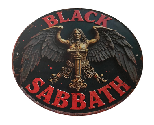 Black Sabbath round sign