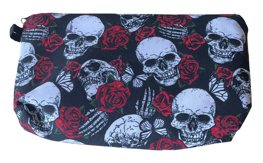 Skulls and roses make up bag