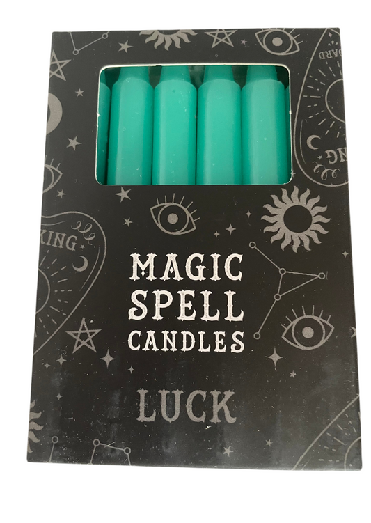 Pack of 12 Green Luck spell candles