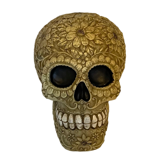 Natural floral skull money box