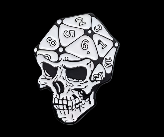 Number skull pin badge