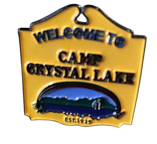 Welcome to Camp Crystal Lake pin badge