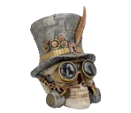 Count Archibald Steampunk Skull Figurine