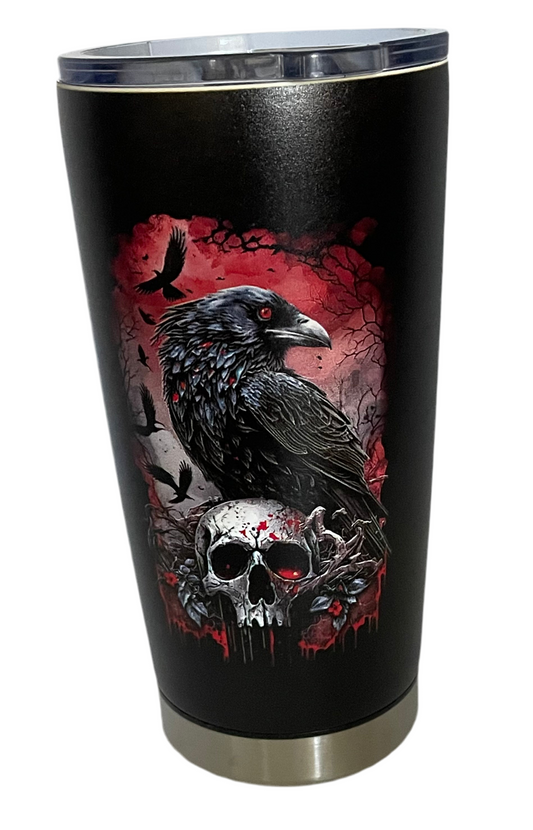 Crow and skull tumbler