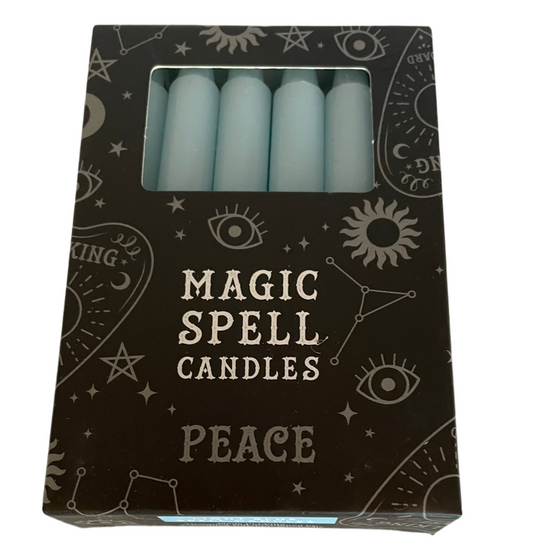 Pack of 12  Light Blue Peace candles