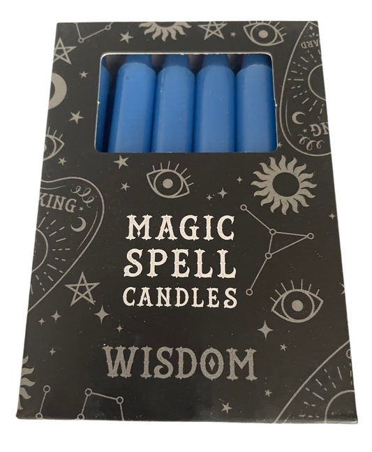 Pack of 12 Blue Wisdom spell candles