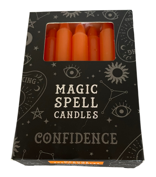 Pack of 12 Orange Confidence candles