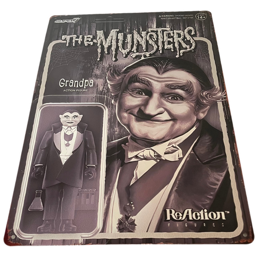 The Munsters Grandpa action figure sign