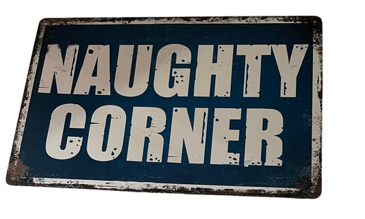 Naughty corner blue sign