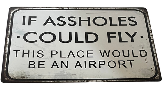 If assholes could fly sign