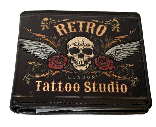 Retro tattoo studio wallet