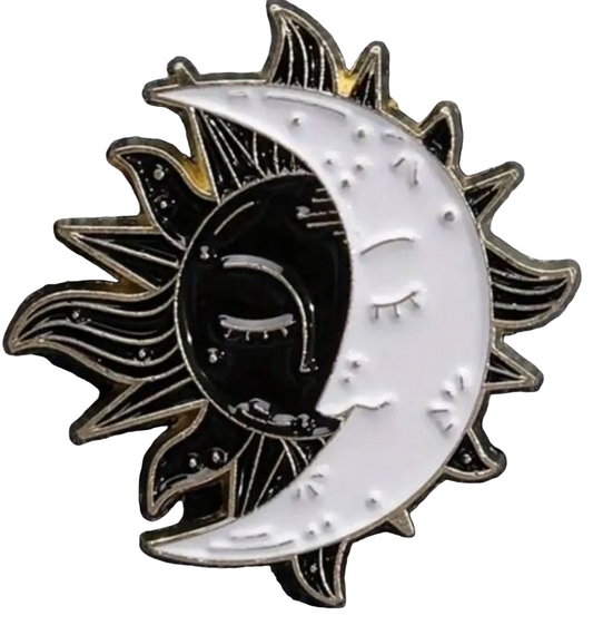 Sun and Moon pin badge