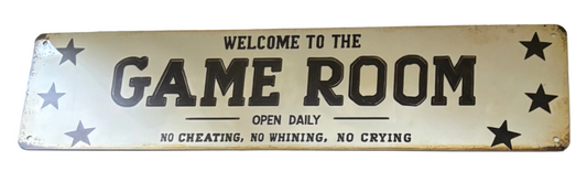Welcome to the game room sign