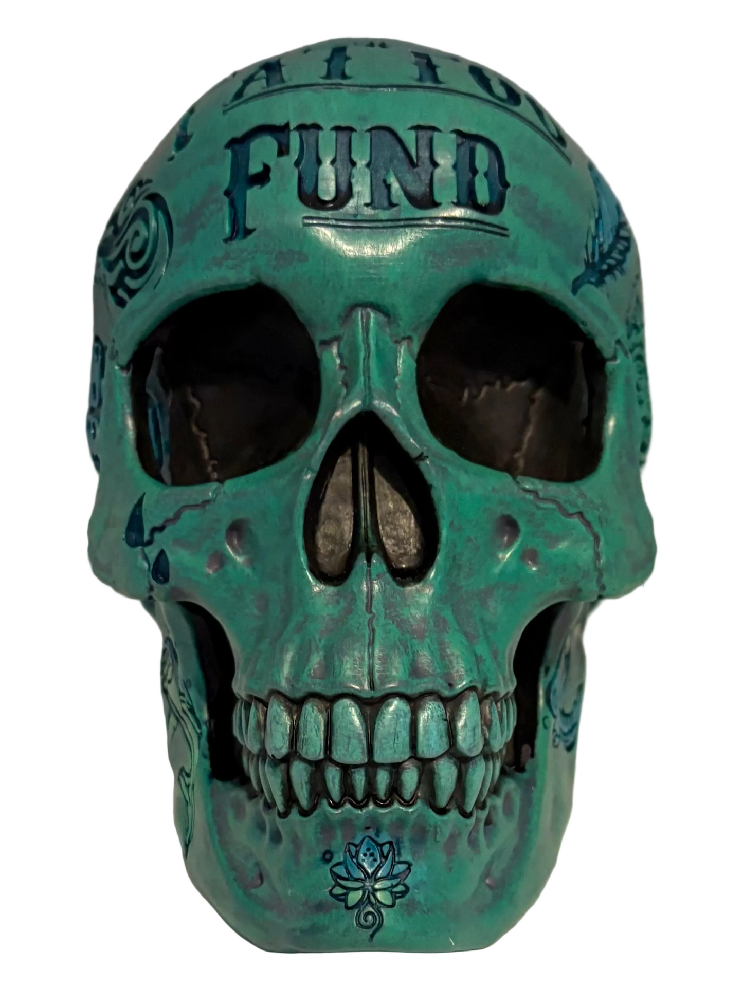 Tattoo fund blue skull money box